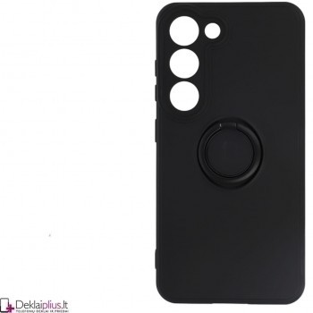 Švelnaus silikono dėklas su žiedu - juodas (Samsung S23 Plus)